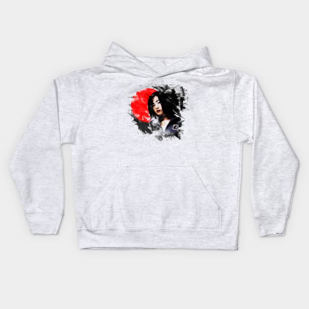 Japanese Girl Kids Hoodie by vivalarevolucio